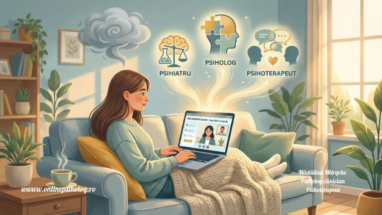 psiholog, psihiatru sau psihoterapeut. incepe cu claritate ca tu sa ajungi la sprijinul potrivit.
